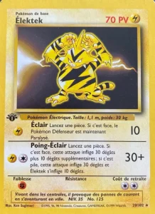 Carte Pokemon Élektek 20/102 Set de Base