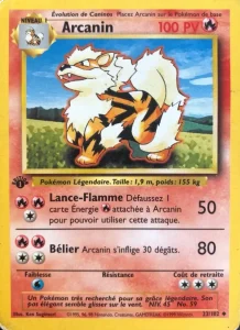 Carte Pokemon Arcanin 23/102 Set de Base