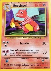 Carte Pokemon Reptincel 24/102 Set de Base