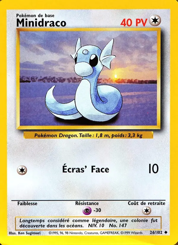 Scan HD carte Pokémon Minidraco 26/102 — Set de Base