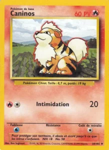 Carte Pokemon Caninos 28/102 Set de Base