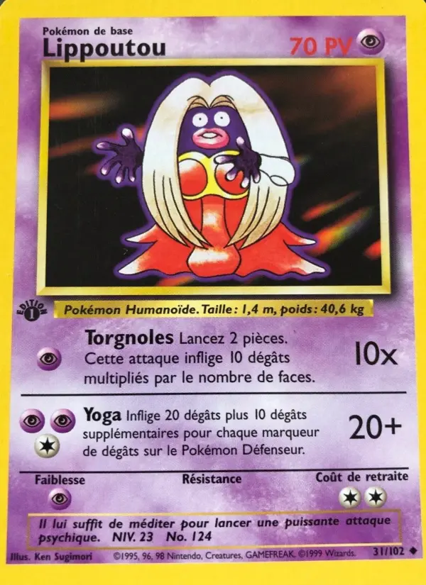 Scan HD carte Pokémon Lippoutou 31/102 — Set de Base