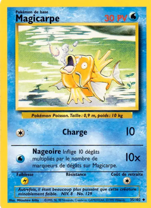 Scan HD carte Pokémon Magicarpe 35/102 — Set de Base
