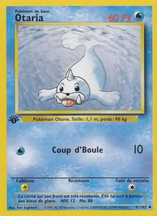 Scan HD carte Pokémon Otaria 41/102 — Set de Base