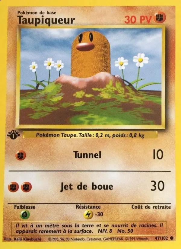 Scan HD carte Pokémon Taupiqueur 47/102 — Set de Base