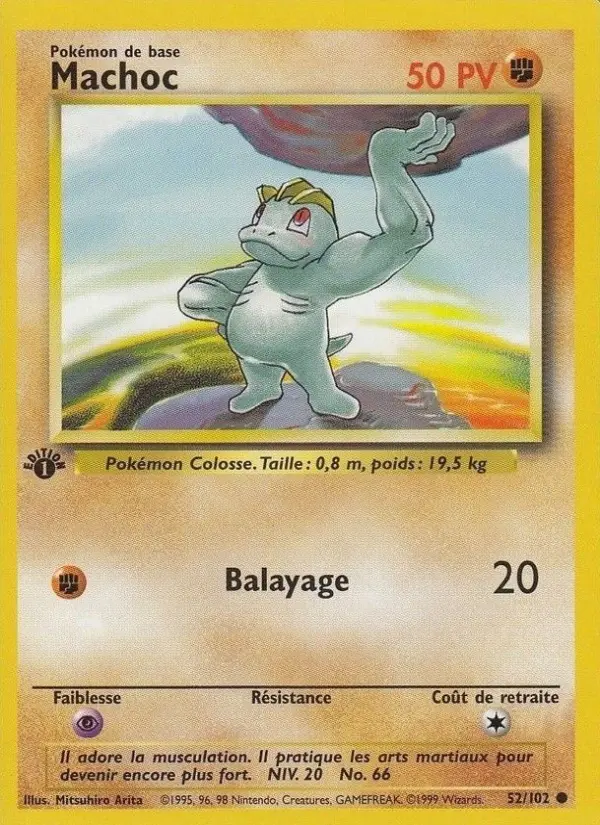 Scan HD carte Pokémon Machoc 52/102 — Set de Base