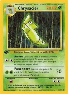 Carte Pokemon Chrysacier 54/102 Set de Base