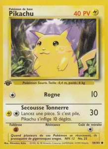 Carte Pokemon Pikachu 58/102 Set de Base