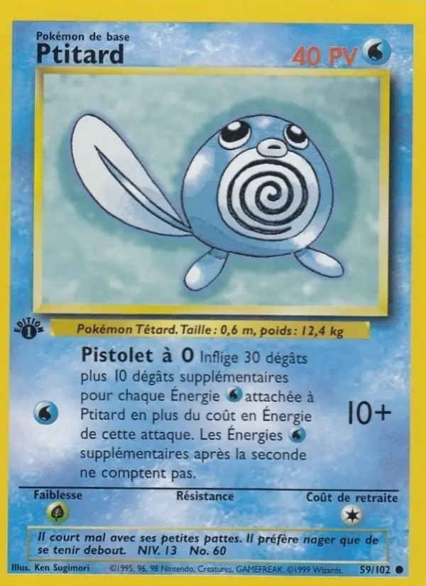 Scan HD carte Pokémon Ptitard 59/102 — Set de Base