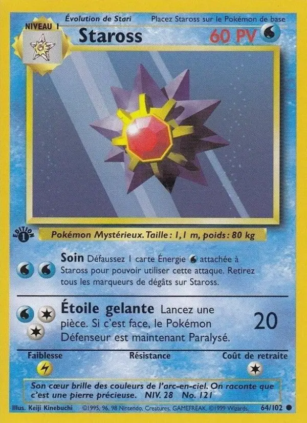 Scan HD carte Pokémon Staross 64/102 — Set de Base