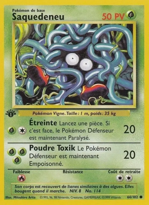 Scan HD carte Pokémon Saquedeneu 66/102 — Set de Base