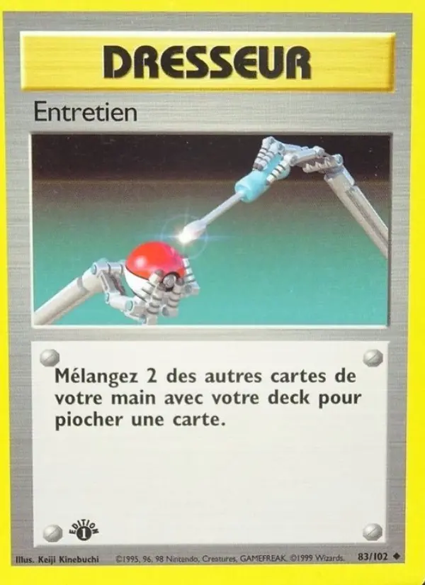 Scan HD carte Pokémon Entretien 83/102 — Set de Base