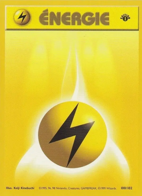 Scan HD carte Pokémon Énergie Électrique 100/102 — Set de Base