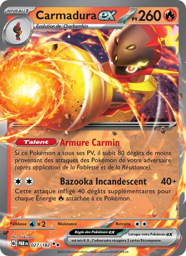 Scan HD carte Pokémon Carmadura-ex 027/182 — Faille Paradoxe