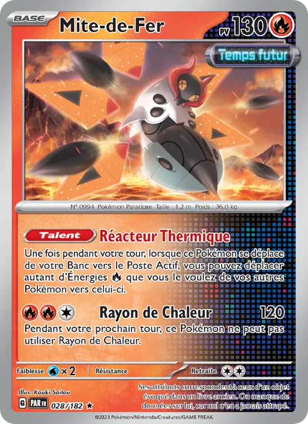 Scan HD carte Pokémon Mite-de-Fer 028/182 — Faille Paradoxe