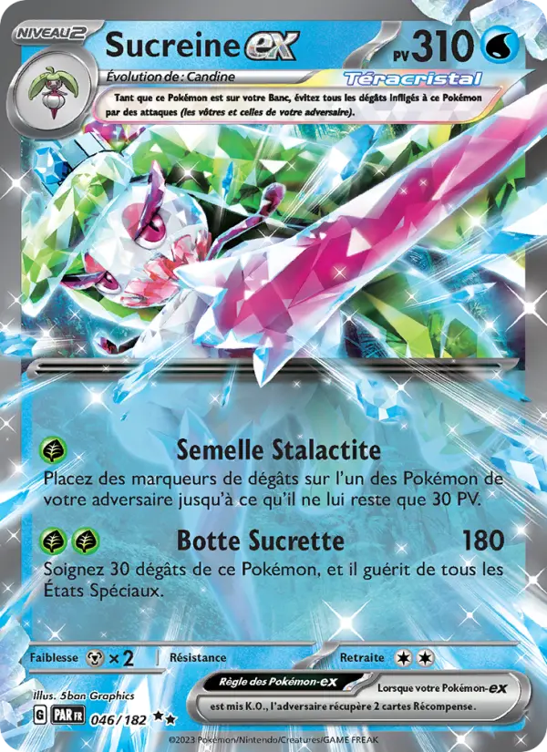 Scan HD carte Pokémon Sucreine-ex 046/182 — Faille Paradoxe