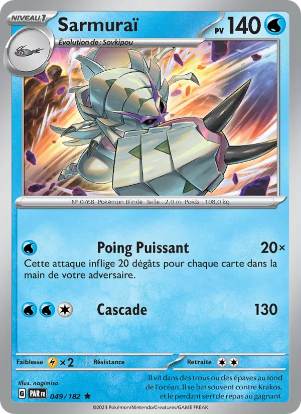 Scan HD carte Pokémon Sarmuraï 049/182 — Faille Paradoxe