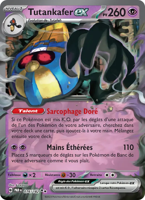 Scan HD carte Pokémon Tutankafer-ex 076/182 — Faille Paradoxe