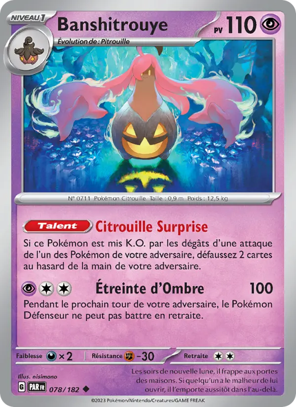 Scan HD carte Pokémon Banshitrouye 078/182 — Faille Paradoxe