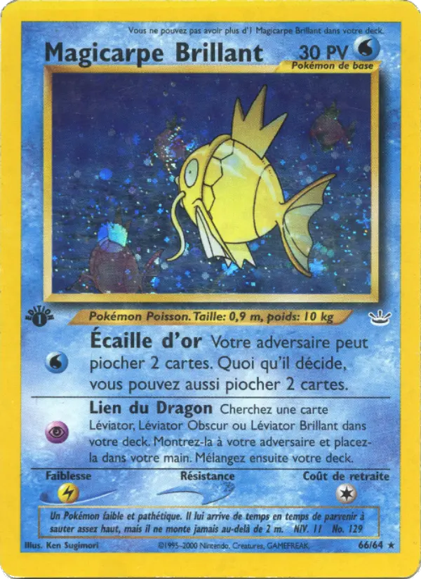 Scan HD carte Pokémon Magicarpe Brillant 66/64 — Neo Revelation