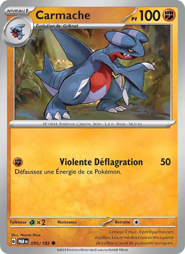 Scan HD carte Pokémon Carmache 095/182 — Faille Paradoxe