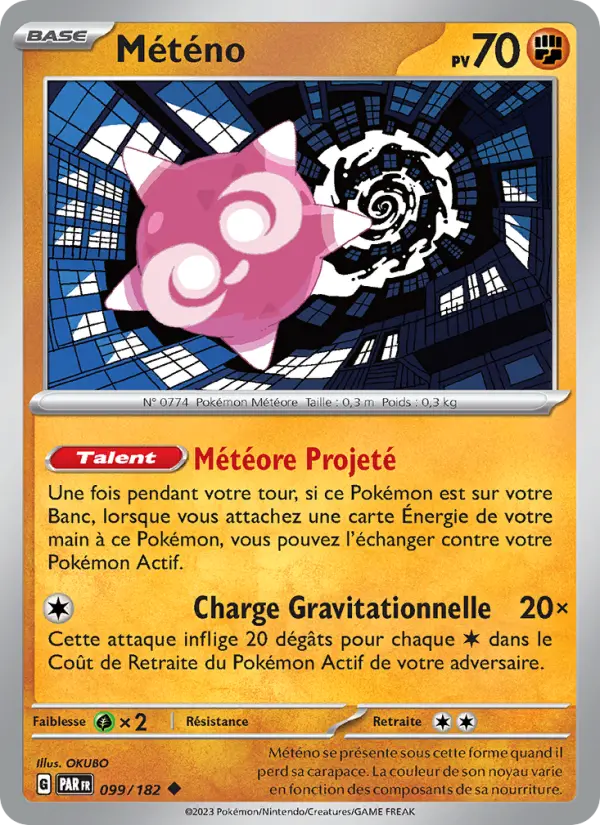 Scan HD carte Pokémon Météno 099/182 — Faille Paradoxe