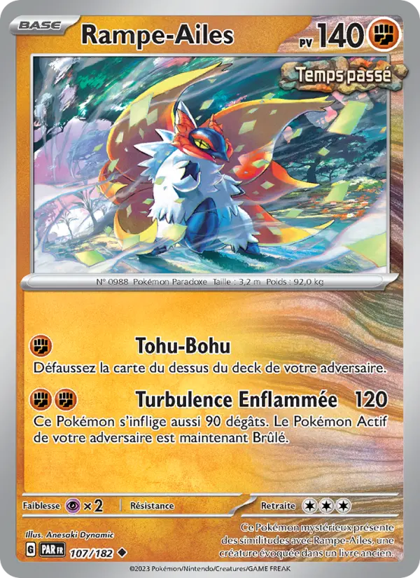 Scan HD carte Pokémon Rampe-Ailes 107/182 — Faille Paradoxe