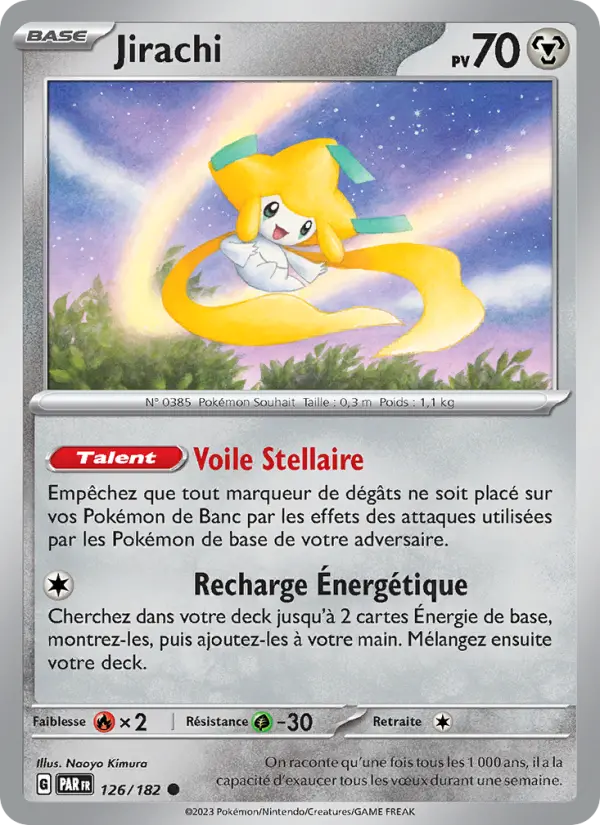 Scan HD carte Pokémon Jirachi 126/182 — Faille Paradoxe