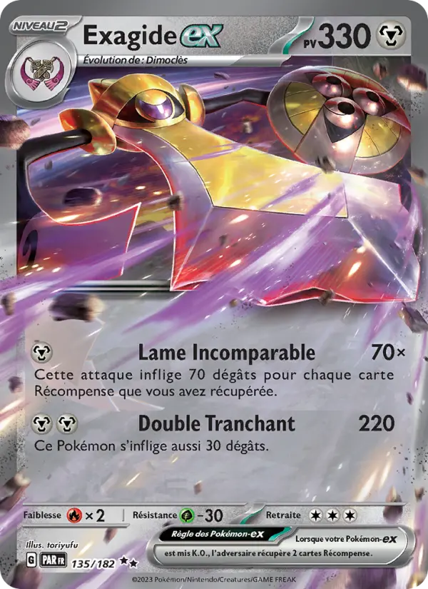 Scan HD carte Pokémon Exagide-ex 135/182 — Faille Paradoxe