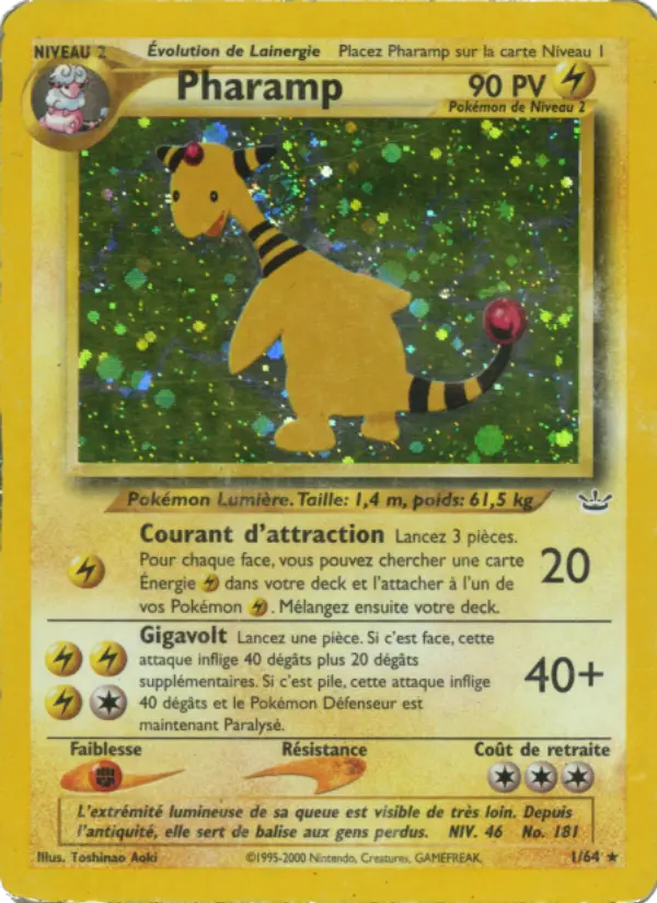 Scan HD carte Pokémon Pharamp 1/64 — Neo Revelation