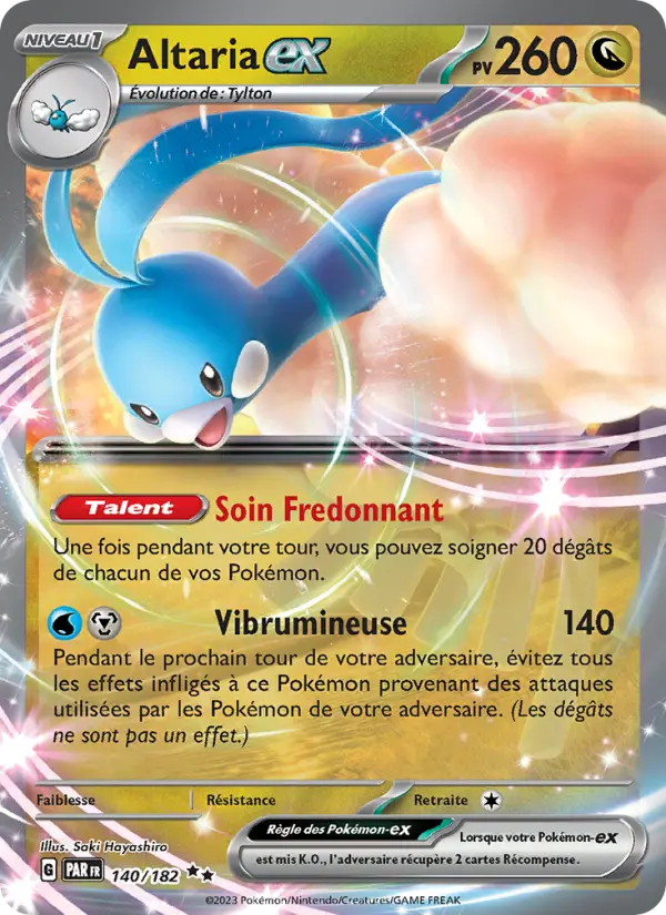 Scan HD carte Pokémon Altaria-ex 140/182 — Faille Paradoxe