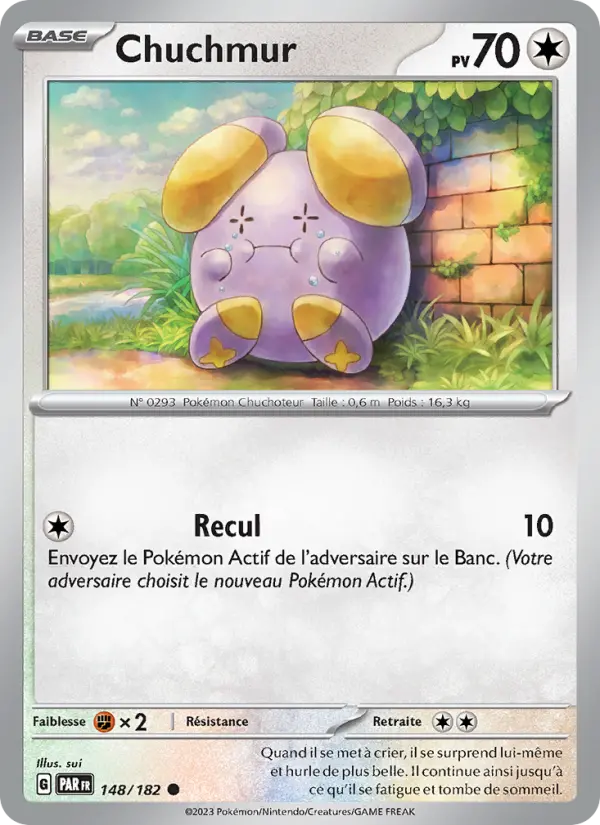 Scan HD carte Pokémon Chuchmur 148/182 — Faille Paradoxe