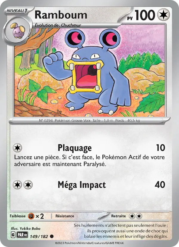 Scan HD carte Pokémon Ramboum 149/182 — Faille Paradoxe