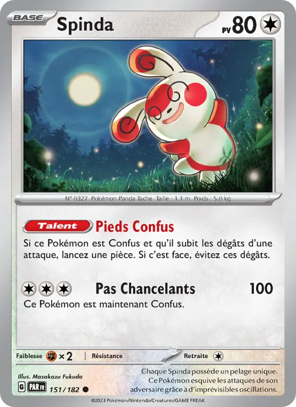 Scan HD carte Pokémon Spinda 151/182 — Faille Paradoxe