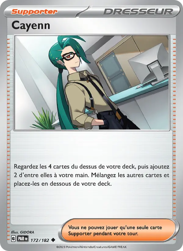 Scan HD carte Pokémon Cayenn 172/182 — Faille Paradoxe