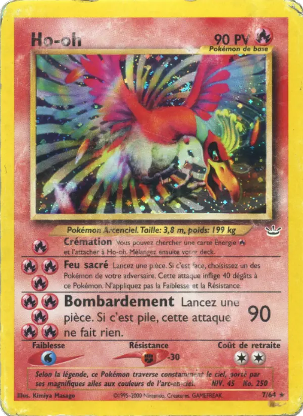 Scan HD carte Pokémon Ho-oh 7/64 — Neo Revelation