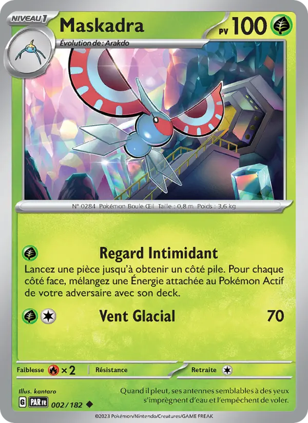 Scan HD carte Pokémon Maskadra 002/182 — Faille Paradoxe