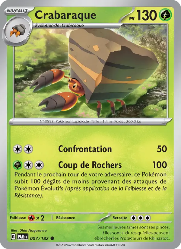 Scan HD carte Pokémon Crabaraque 007/182 — Faille Paradoxe