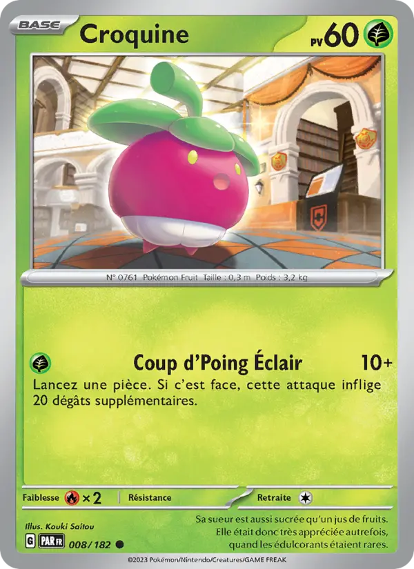 Scan HD carte Pokémon Croquine 008/182 — Faille Paradoxe