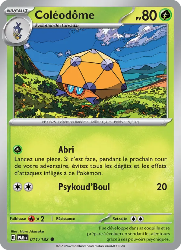 Scan HD carte Pokémon Coléodôme 011/182 — Faille Paradoxe