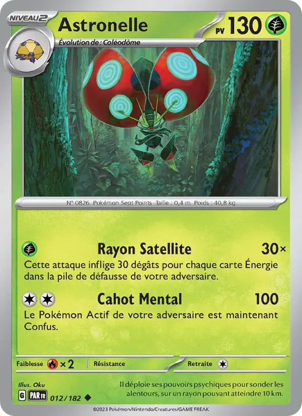 Scan HD carte Pokémon Astronelle 012/182 — Faille Paradoxe