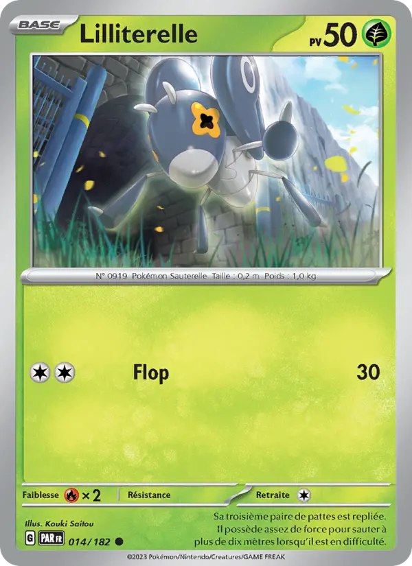 Scan HD carte Pokémon Lilliterelle 014/182 — Faille Paradoxe