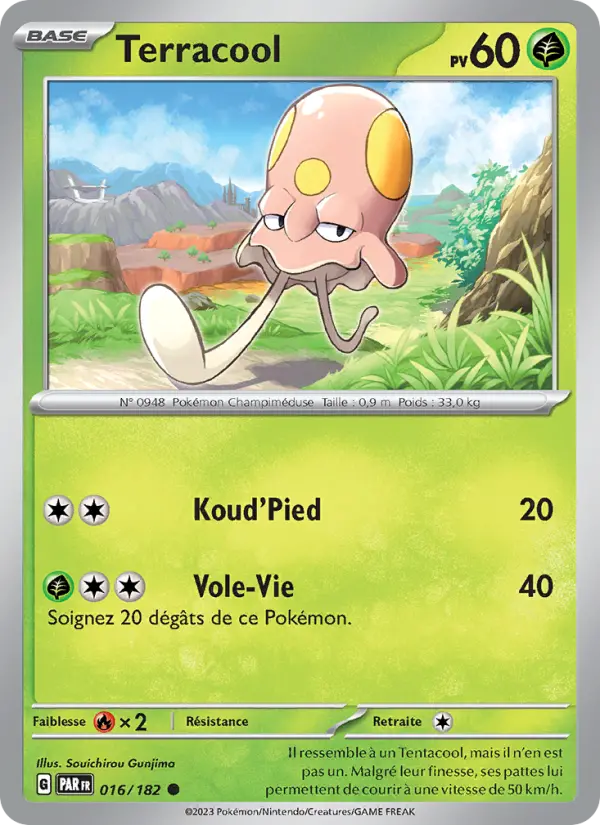 Scan HD carte Pokémon Terracool 016/182 — Faille Paradoxe