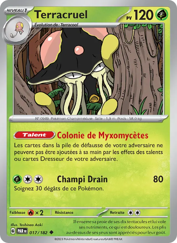 Scan HD carte Pokémon Terracruel 017/182 — Faille Paradoxe