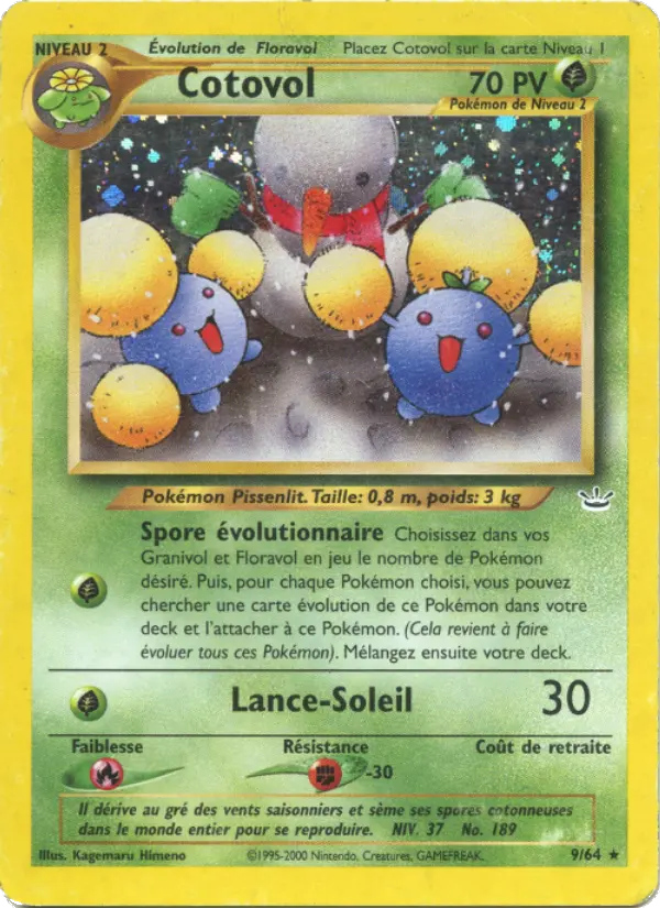 Scan HD carte Pokémon Cotovol 9/64 — Neo Revelation