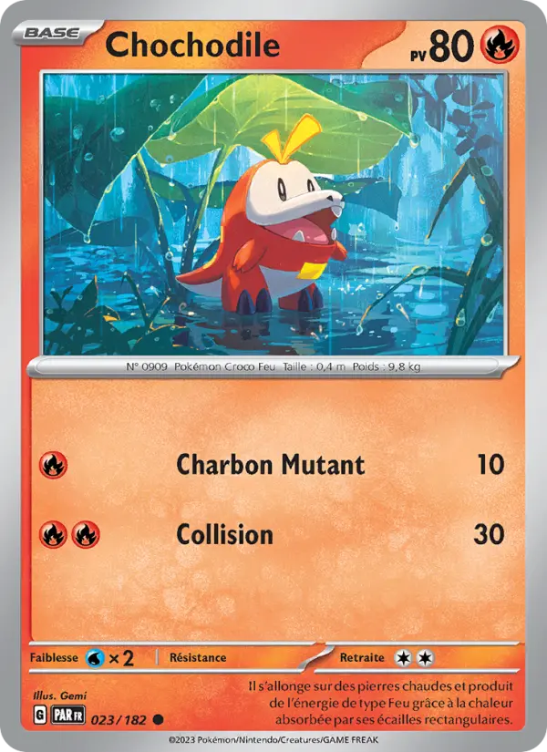 Scan HD carte Pokémon Chochodile 023/182 — Faille Paradoxe