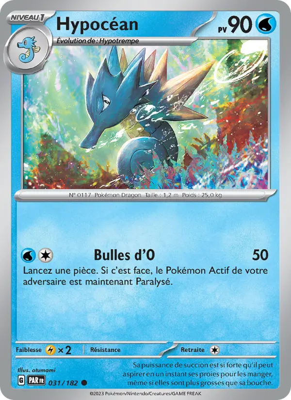 Scan HD carte Pokémon Hypocéan 031/182 — Faille Paradoxe
