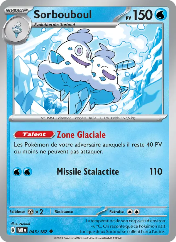 Scan HD carte Pokémon Sorbouboul 045/182 — Faille Paradoxe