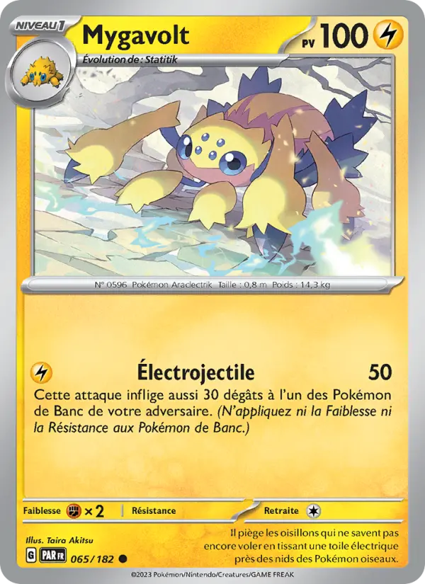 Scan HD carte Pokémon Mygavolt 065/182 — Faille Paradoxe