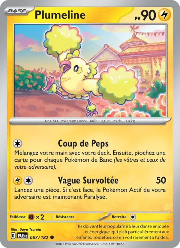 Scan HD carte Pokémon Plumeline 067/182 — Faille Paradoxe